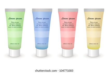 plastic cosmetic container with metal cap vector