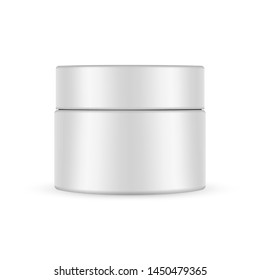 Plastic Cosmetic Jar Mockup - Front View. Vector Illustration