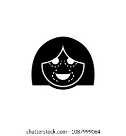 Plastic, cosmetic surgery on face with dotted lines vector icon for medical apps and websites. Face aesthetic vector icon.