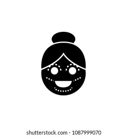 Plastic, cosmetic surgery on face with dotted lines vector icon for medical apps and websites. Face aesthetic vector icon.