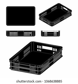 Plastic Crate Black Fill