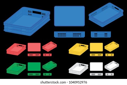 Plastic Crate Colored