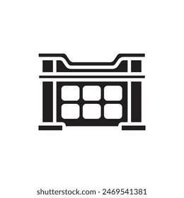 Plastic Crate Filled Icon Vector Illustration