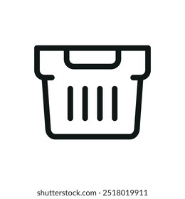 Plastic crate isolated icon, ventilated stack and nest containers vector icon with editable stroke