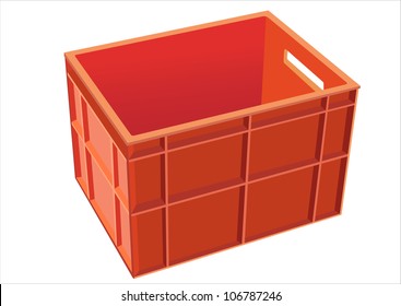 Plastic Crate Isolated On White