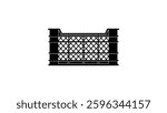 Plastic crate symbol, black isolated silhouette