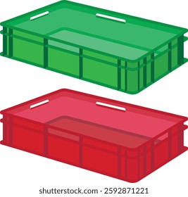 plastic crates, Empty plastic crate.