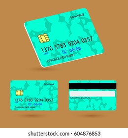 Plastic credit card. Salary plastic card. Vector illustration.