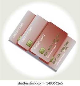 plastic credit card.  vector illustration