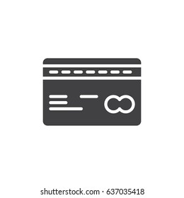 Plastic credit icon vector, filled flat sign, solid pictogram isolated on white. Payment symbol, logo illustration. Pixel perfect