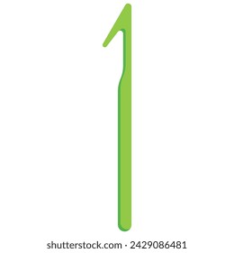Plastic crochet hook vector cartoon illustration isolated on a white background.