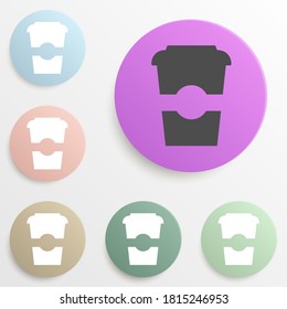 plastic cup for coffee badge color set. Simple glyph, flat vector of web icons for ui and ux, website or mobile application