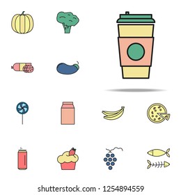 plastic cup of coffee colored icon. food icons universal set for web and mobile