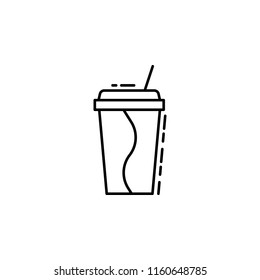 plastic cup of coffee dusk icon. Element of drinks and beverages icon for mobile concept and web apps. Thin line plastic cup of coffee icon can be used for web and mobile