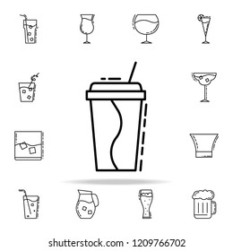 plastic cup of coffee dusk icon. Drinks & Beverages icons universal set for web and mobile