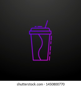Plastic cup of coffee dusk nolan icon. Elements of drinks and beverages set. Simple icon for websites, web design, mobile app, info graphics