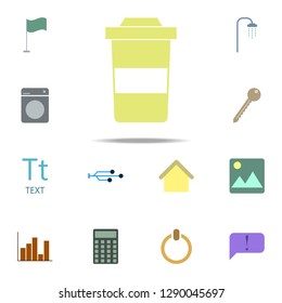 plastic cup for coffee icon. color web icons universal set for web and mobile
