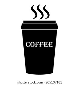 plastic cup of coffee icon - vector illustration
