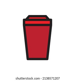plastic cup coffee icon for website, presentation symbol
