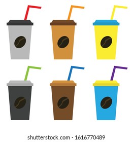 Plastic cup of coffee vector design. Plastic cup of coffee icon design.