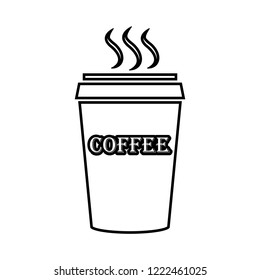 Plastic cup of coffee - vector icon without  fill