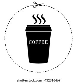 plastic cup of coffee vector icon
