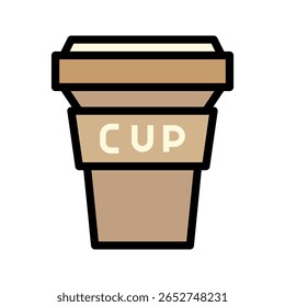 Plastic Cup Color Icon. Can be used for website UI and mobile applications.