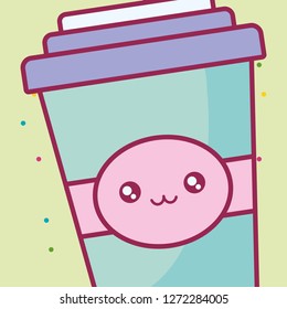 plastic cup container kawaii character