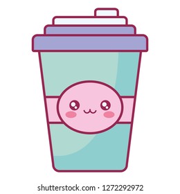 plastic cup container kawaii character