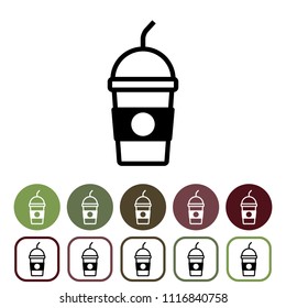 Plastic cup dome icons set. Vector illustration.