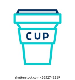 Plastic Cup Dual Tone Icon. Can be used for website UI and mobile applications.
