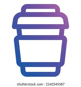 Plastic Cup Flat Icon Isolated On White Background