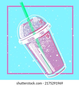 Plastikbecher mit gefrorenem Saft, Vektorgrafik
