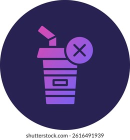 Plastic Cup Glyph Circle Gradient Icon