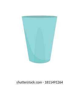 Icono de taza plástica en estilo plano aislado en fondo blanco para logotipo, signo, diseño