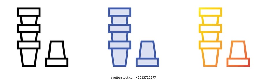 plastic cup icon. Linear, Blue Fill and Gradient Style Design Isolated On White Background