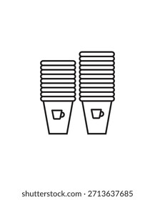 plastic cup icon, vector best line icon.
