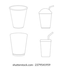 diseño de ilustración vectorial de icono de taza de plástico