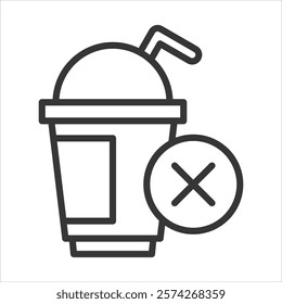 Plastic Cup Icon Vector Illustration Outline
