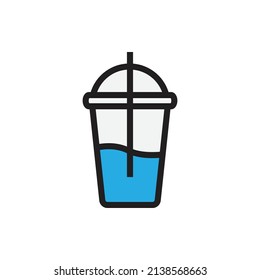 plastic cup icon for website, presentation symbol