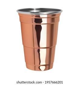 Plastic cup isolated on white background. Vector illustration.