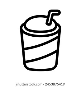 plastic cup line icon illustration vector graphic. Simple element illustration vector graphic, suitable for app, websites, and presentations isolated on white background