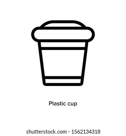 Plastic cup linear icon vector in white background simple cup symbol illustration