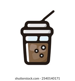 Plastic cup outline icon for graphic design, apps and websites
