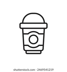 Plastic Cup Outline Icon Vector Illustration