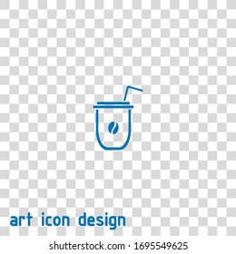 icono vectorial de taza de plástico o vaso de papel en fondo blanco