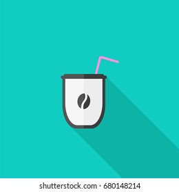 plastic cup or paper cup vector icon