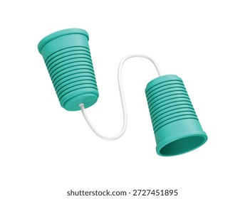 Plastikbecher Telefon Symbol 3D Rendering Illustration