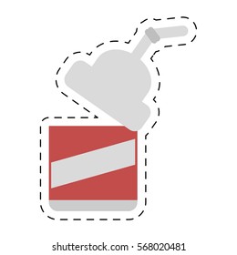 plastic cup soda drink cinema movie cut line vector illustration eps 10