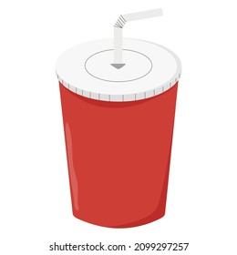Copa de plástico con paja de cola